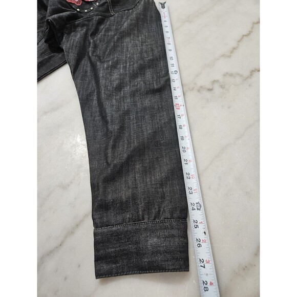 NWT CEZER Denim Jacket Men’s Black Embroidered Patches 100% Cotton Size 2X - Picture 4 of 12